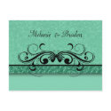 Damask Butterfly Save the Date Invitation postcards by PartyInvitations Damask Butterfly Save the Date Invitation postcards