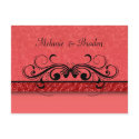 Damask Butterfly Save the Date Invitation postcards by PartyInvitations Damask Butterfly Save the Date Invitation postcards