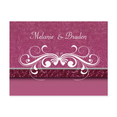 Damask Butterfly Save the Date Invitation Post Card by PartyInvitations