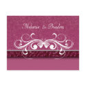 Damask Butterfly Save the Date Invitation postcards