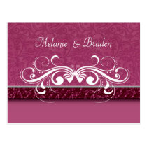Damask Butterfly Save the Date Invitation postcards