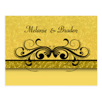 Damask Butterfly Save the Date Invitation postcards