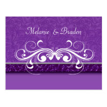 Damask Butterfly Save the Date Invitation postcards