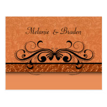 Damask Butterfly Save the Date Invitation postcards