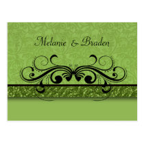 Damask Butterfly Save the Date Invitation postcards