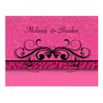Damask Butterfly Save the Date Invitation postcards