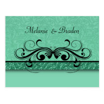 Damask Butterfly Save the Date Invitation postcards