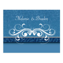 Damask Butterfly Save the Date Invitation postcards