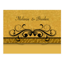 Damask Butterfly Save the Date Invitation postcards