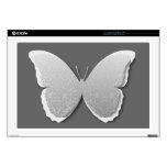 Damask Butterfly (Silver) Skin For 17" Laptop