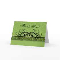 Damask Butterfly Thank You Card