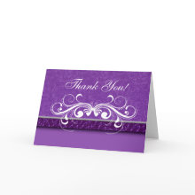 Damask Butterfly Thank You Card card