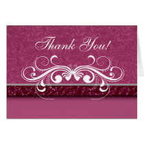 Damask Butterfly Thank You Card cards