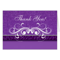 Damask Butterfly Thank You Card cards