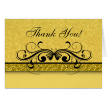 Damask Butterfly Thank You Card cards