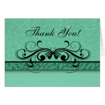 Damask Butterfly Thank You Card cards