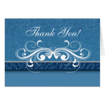 Damask Butterfly Thank You Card cards