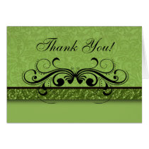 Damask Butterfly Thank You Card cards