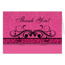 Damask Butterfly Thank You Card cards