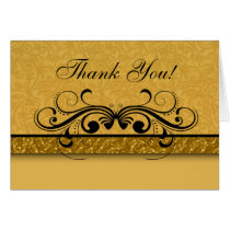 Damask Butterfly Thank You Card cards