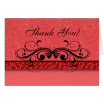 Damask Butterfly Thank You Card cards