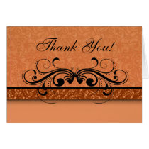 Damask Butterfly Thank You Card cards