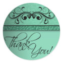 Damask Butterfly Thank You Sticker