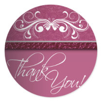 Damask Butterfly Thank You Sticker by PartyInvitations Damask Butterfly Thank You Sticker