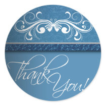 Damask Butterfly Thank You Sticker stickers