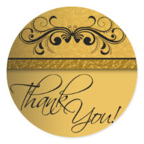 Damask Butterfly Thank You Sticker stickers