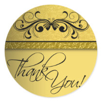 Damask Butterfly Thank You Sticker stickers