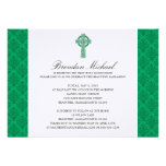 Damask Celtic Cross First Communion invitations