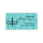 Damask Chandelier Address Label