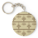 Damask chandelier tan wallpaper print keychains