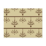 Damask chandelier tan wallpaper print postcards
