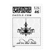 Damask Chandellier Save the Date stamp
