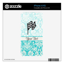 Damask Checkered Flag. iPhone 4 Decals