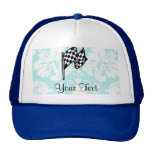 Damask Checkered Flag. Trucker Hat