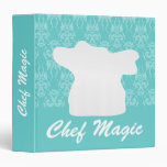 Damask & Chef Hat Recipe 3 Ring Binder