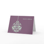 Damask Christmas Holiday Ornament Greeting Cards