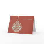 Damask Christmas Holiday Ornament Greeting Cards