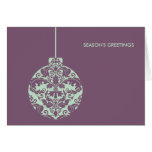 Damask Christmas Holiday Ornament Greeting Cards
