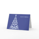 Damask Christmas Tree Holiday Greeting Cards