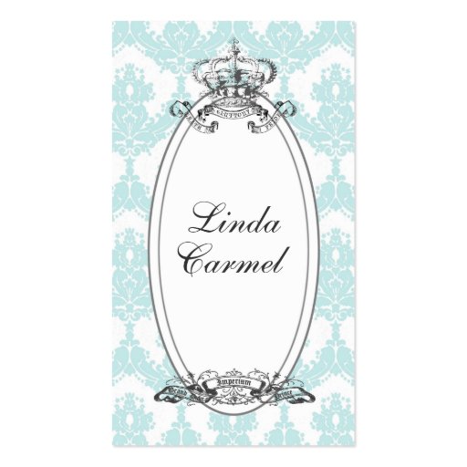 Damask Crown Business Card (Mint) (front side)
