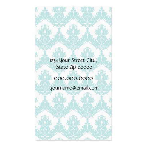 Damask Crown Business Card (Mint) (back side)
