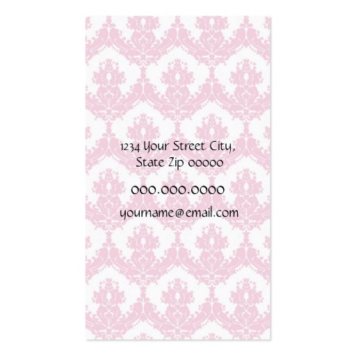 Damask Crown Business Card (Peach) (back side)