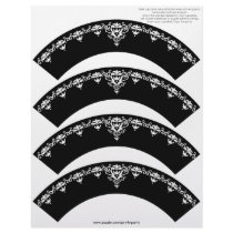 Damask Cupcake Cosie - White on Black Custom Letterhead