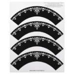 Damask Cupcake Cosie - White on Black Custom Letterhead