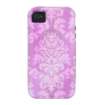 Damask Cut Velvet, Antique Lace in Magenta iPhone 4 Cases