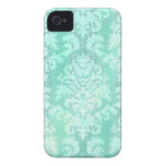 Damask Cut Velvet, Antique Lace in Mint Green iPhone 4 Cover